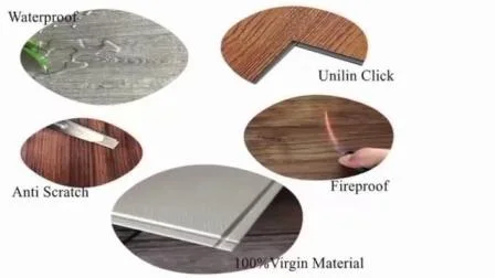 Embossed Texture PVC Virgin Material Plastic Vinyl Tiles Spc Flooring